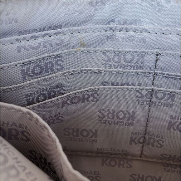 Michael Kors Gray Silver Studded Wristlet Clutch - Picture 11 of 12